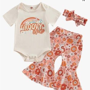 GROOVY ONE baby girl matching set